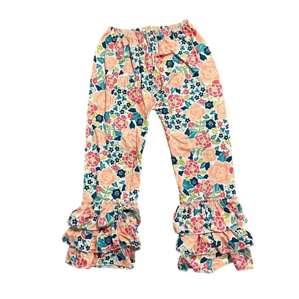 Girls 4T Floral Ruffle Peplum Top & Pants Set